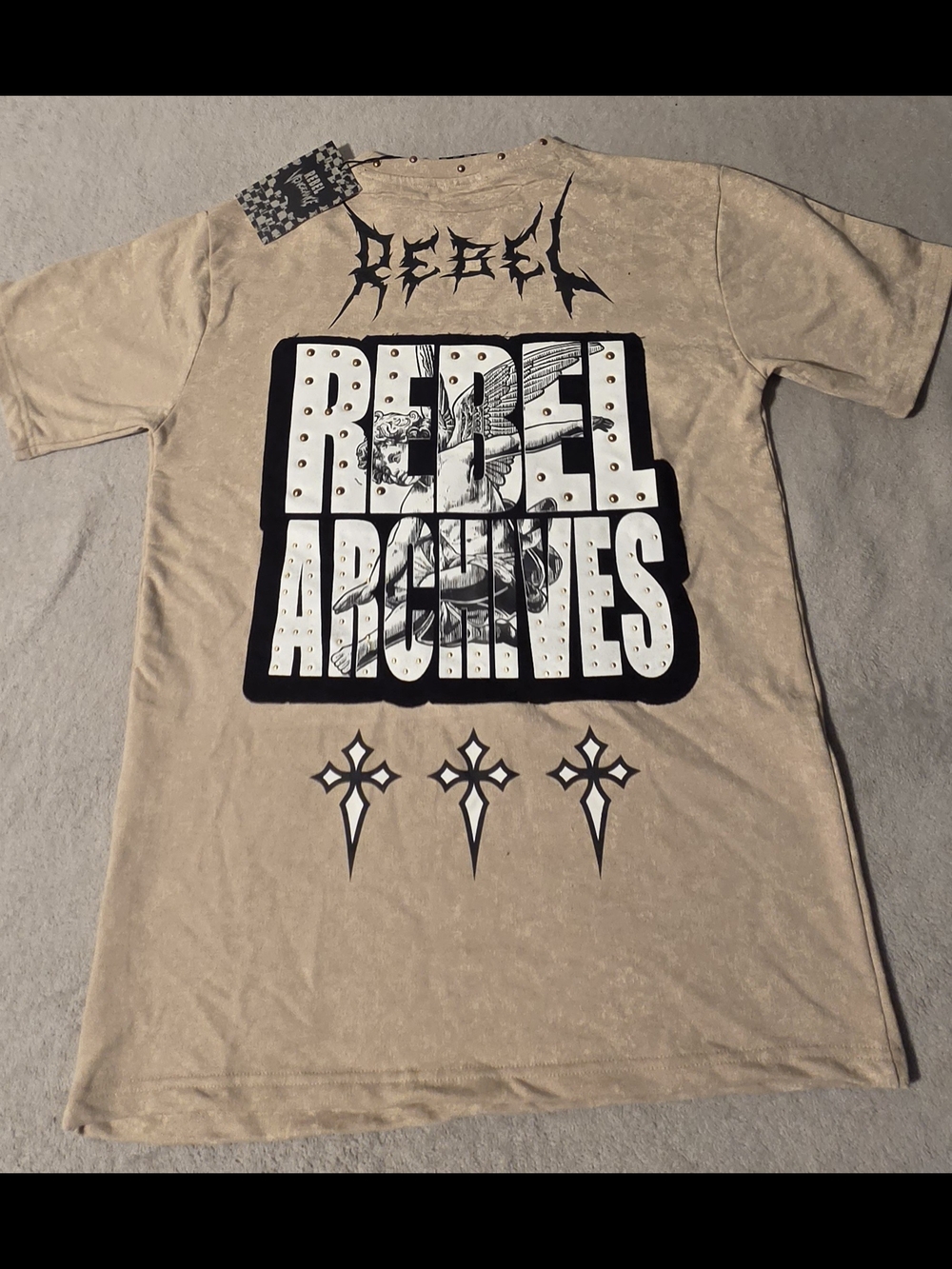 rebels Tan Graphic 'REBEL ARCHIVES' Short Sleeve Tee